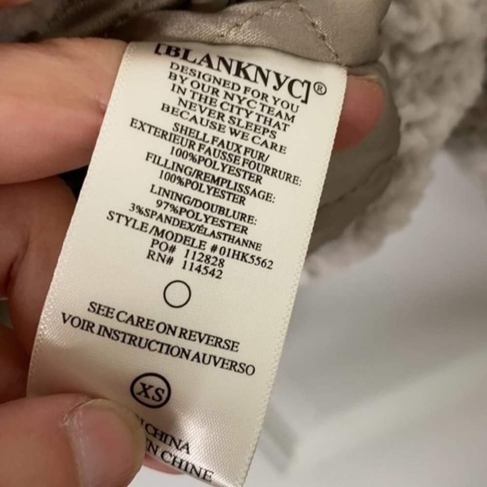 Blank NYC Teddy Shearling Women's Coat in Cream/Taupe Size: Extra Small NWT - Picture 6 of 9